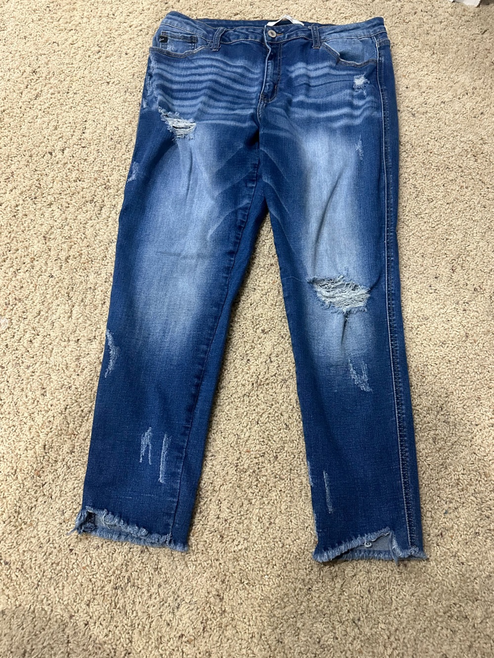 KanCan Distressed Skinny Jeans Raw Hem Size 31